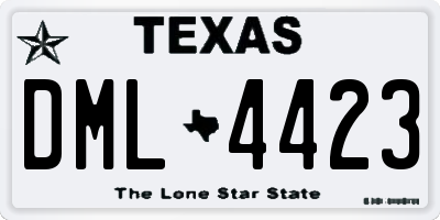 TX license plate DML4423