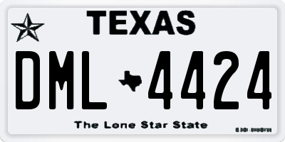 TX license plate DML4424