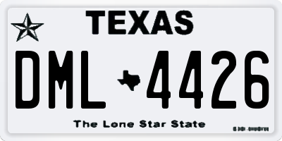 TX license plate DML4426