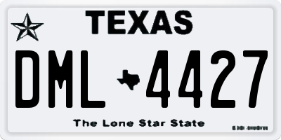 TX license plate DML4427