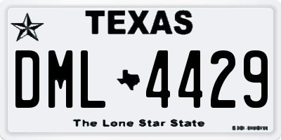TX license plate DML4429