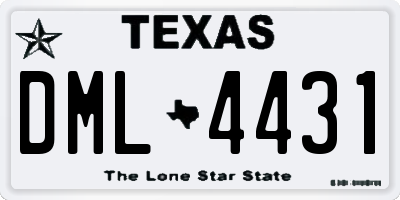 TX license plate DML4431