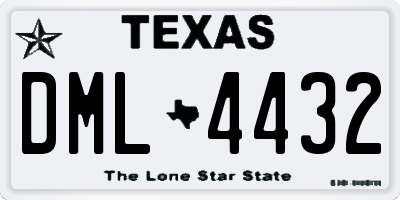 TX license plate DML4432