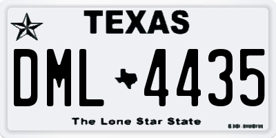 TX license plate DML4435