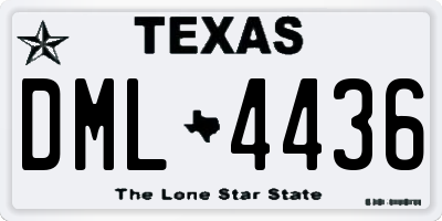 TX license plate DML4436