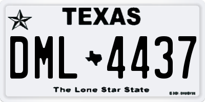 TX license plate DML4437