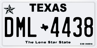 TX license plate DML4438