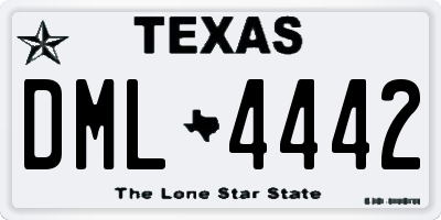 TX license plate DML4442