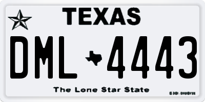 TX license plate DML4443