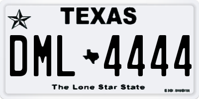 TX license plate DML4444