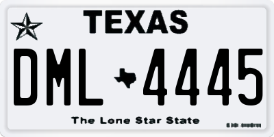 TX license plate DML4445