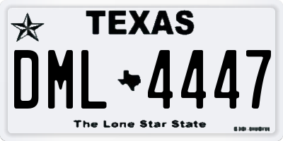 TX license plate DML4447