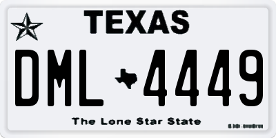 TX license plate DML4449