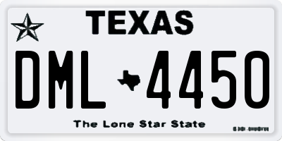 TX license plate DML4450