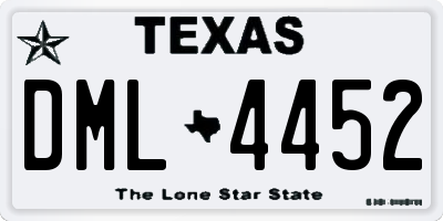 TX license plate DML4452