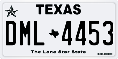 TX license plate DML4453