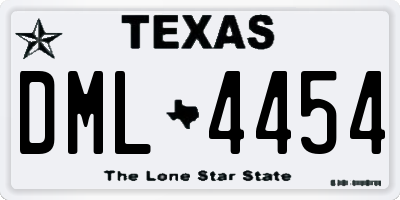 TX license plate DML4454