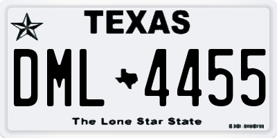 TX license plate DML4455