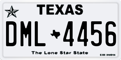 TX license plate DML4456