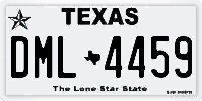 TX license plate DML4459