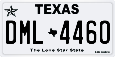 TX license plate DML4460