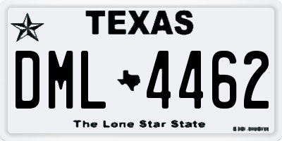 TX license plate DML4462