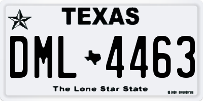 TX license plate DML4463