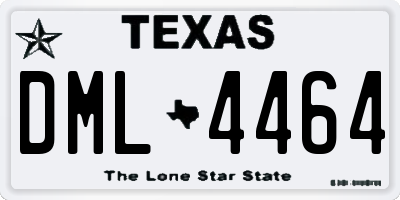 TX license plate DML4464