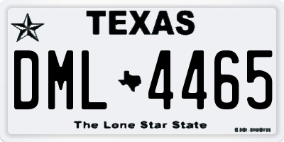 TX license plate DML4465