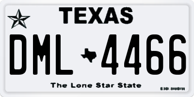 TX license plate DML4466