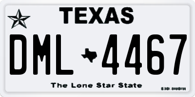 TX license plate DML4467