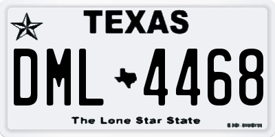 TX license plate DML4468