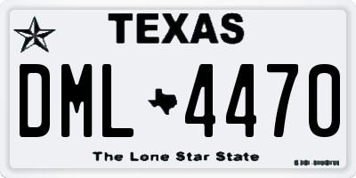 TX license plate DML4470