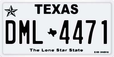 TX license plate DML4471