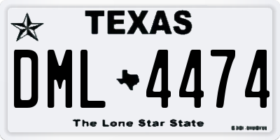 TX license plate DML4474