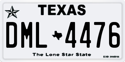 TX license plate DML4476