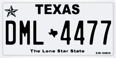 TX license plate DML4477