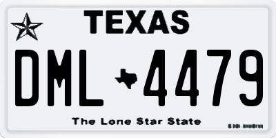 TX license plate DML4479
