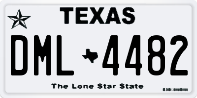 TX license plate DML4482