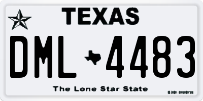 TX license plate DML4483