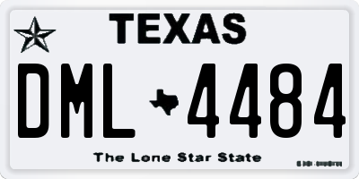 TX license plate DML4484