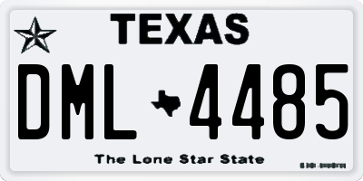 TX license plate DML4485