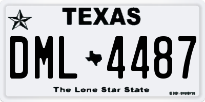 TX license plate DML4487