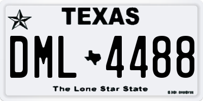 TX license plate DML4488