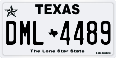 TX license plate DML4489