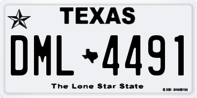 TX license plate DML4491