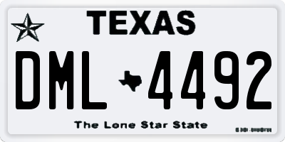 TX license plate DML4492