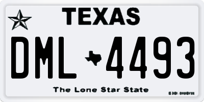 TX license plate DML4493