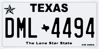 TX license plate DML4494
