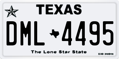 TX license plate DML4495